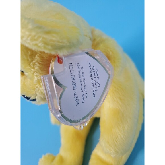 TY Beanie Baby TRADEE Bear Internet Exclusive Beanbag Plush Stuffed Teddy Yellow - Picture 4 of 10